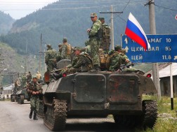 Tank wth Russian Flag